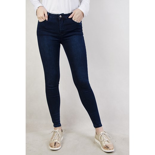Ciemnoniebieskie skinny jeans z wysokim stanem   XL olika.com.pl