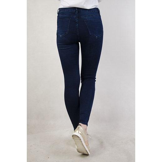 Ciemnoniebieskie skinny jeans z wysokim stanem   XL olika.com.pl