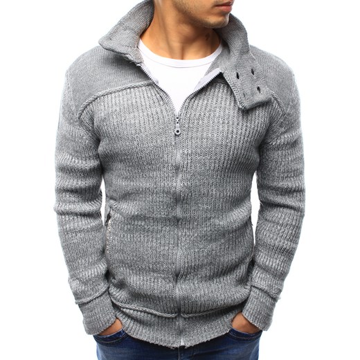 Sweter męski rozpinany szary (wx0929)  Dstreet XL okazyjna cena  