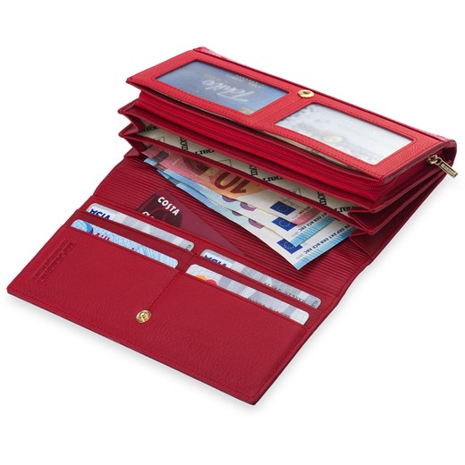 Piękny portfel monnari lakierowana portmonetka damska oryginalne tłoczenie – czerwony czerwony Monnari  wyprzedaż world-style.pl 