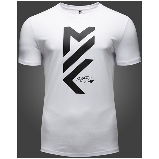 T-shirt męski Maciek Kot Collection TSM502 - biały szary 4F  