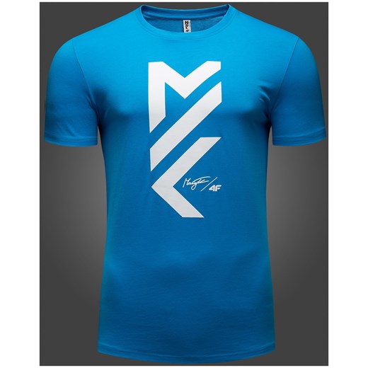 T-shirt męski Maciek Kot Collection TSM502 - niebieski 4F niebieski  