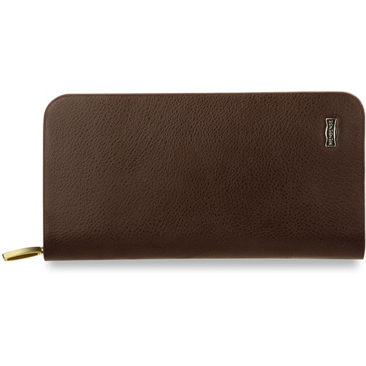 Elegancki pojemny portfel męski saszetka męska do ręki - brązowy