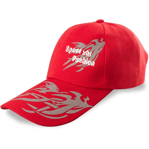 Stylowa czapka bejsbolówka z modnym nadrukiem – czerwona