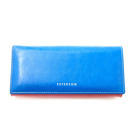 Niebiesko-różowy damski portfel skórzany Peterson PL 435 N Peterson   Galmark