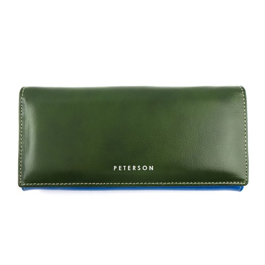 Zielono-niebieski damski portfel skórzany Peterson PL 435 Z Peterson   Galmark