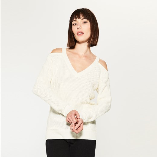 House - Sweter cold shoulder - Kremowy House bezowy L 
