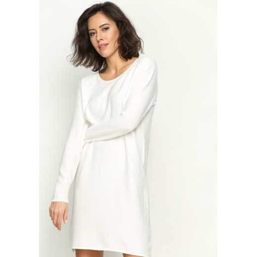 Biała Sukienka Simple the Best L/XL okazja Born2be Odzież