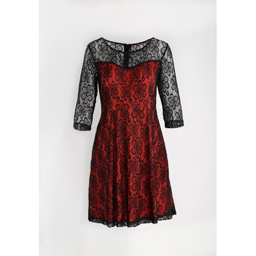 Czarno-Czerwona Sukienka Dressy brazowy  XXL okazyjna cena Born2be Odzież 
