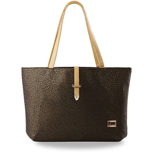 Oryginalny shopper bag - czarna ze złotym wzorem