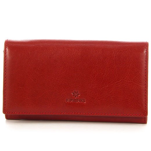 Skórzany portfel damski KRENIG Classic 12051 czerwony w pudełku