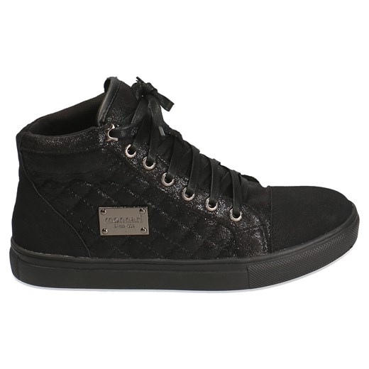 Sneakersy Monnari B0600-020 czarne brokatowe sznurowane na platformie czarny Monnari 39 Casadi
