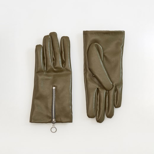 Reserved - Rękawiczki z eko skóry - Zielony