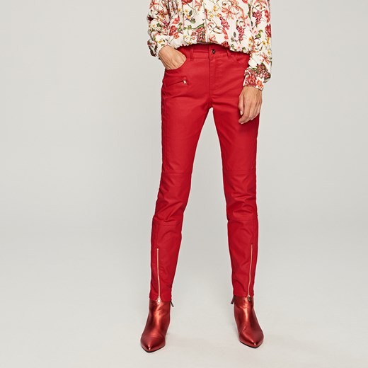 Reserved - Spodnie z zamkami - Czerwony
