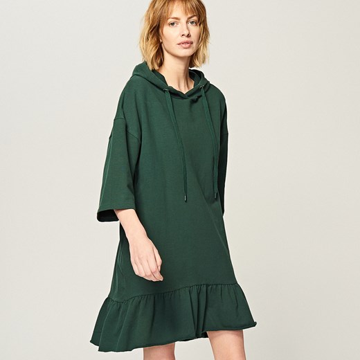 Reserved - Sukienka z kapturem - Zielony