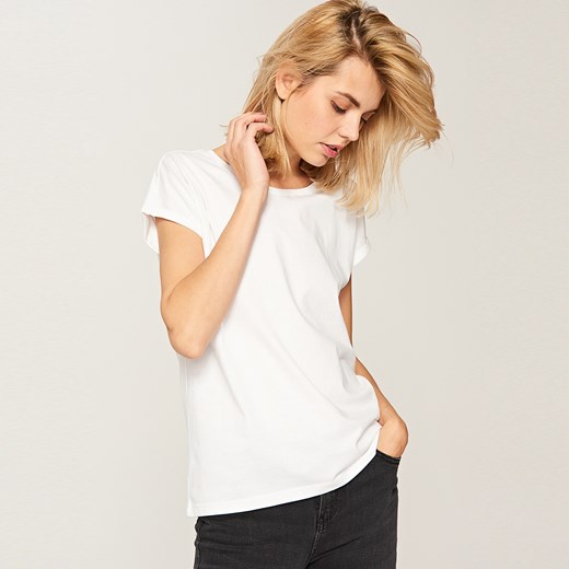 Reserved - Bawełniany t-shirt - Biały