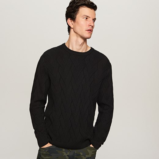 Reserved - Sweter o wyrazistym splocie - Czarny