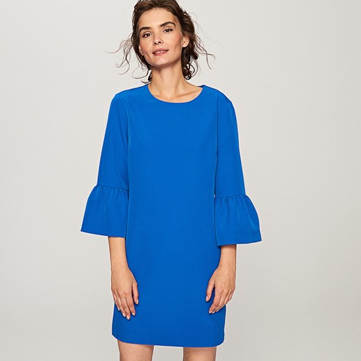 Reserved - Sukienka z szerokimi rękawami - Niebieski