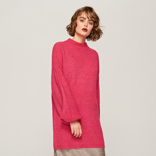 Reserved - Sweter z szerokimi rękawami - Różowy