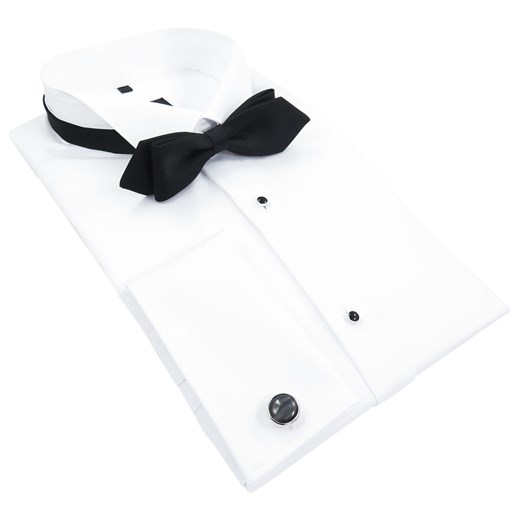 Biała koszula ślubna smokingowa M2