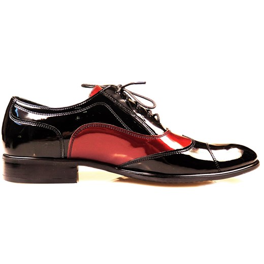 Czarno-bordowe buty wizytowe T27  Obuwie Męskie Faber 45 Modini okazyjna cena 
