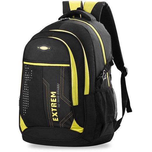 Duży plecak męski do szkoły na wycieczkę bag street - czarno-żółty