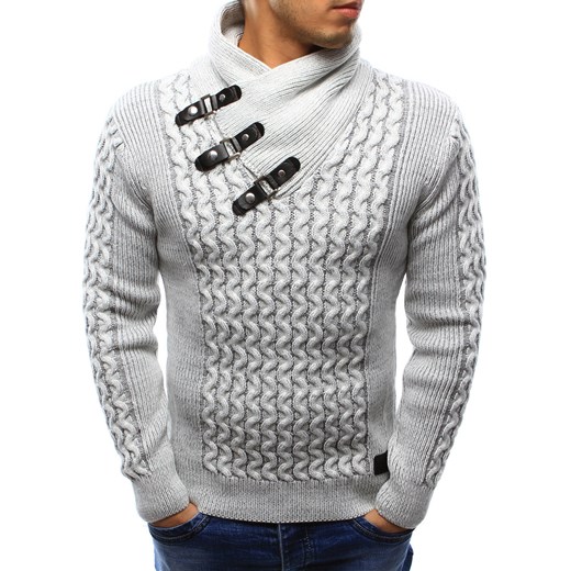 Sweter męski biały (wx0967) Dstreet  XXL promocyjna cena  