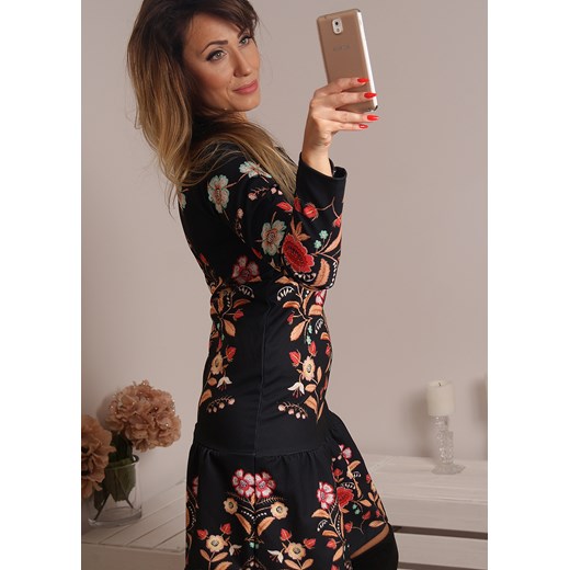 SUKIENKA FOLK szary Likeme Fashion uniwersalny LikeMeFashion
