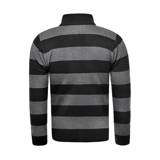 Sweter męski rozpinany bm-6066 - czarny Risardi  L 