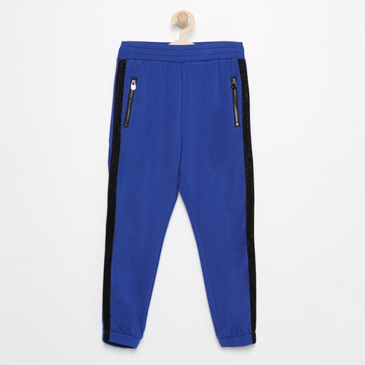 Reserved - Spodnie z błyszczącymi lampasami - Niebieski  Reserved 98 