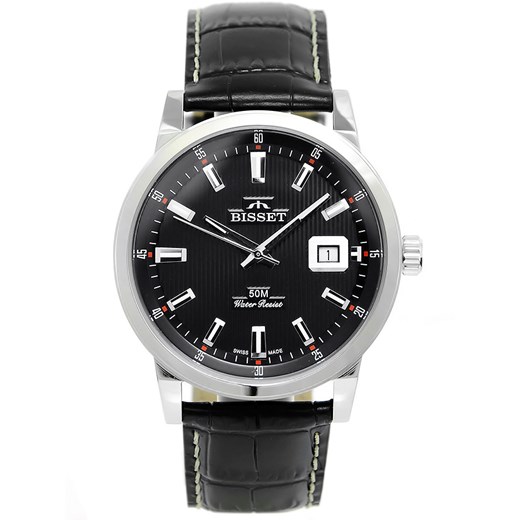 Szwajcarski zegarek męski Bisset BSCE62-3A Bisset czarny  alleTime.pl