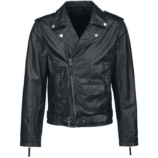 Black Premium by EMP Skull Leather Jacket Kurtka skórzana czarny Black Premium By Emp szary XL promocja EMP 