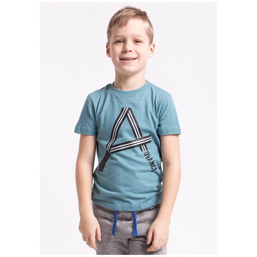 T-shirt dla małych chłopców JTSM104z - turkus melanż
