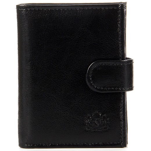 P152 czarny skórzany portfel męski