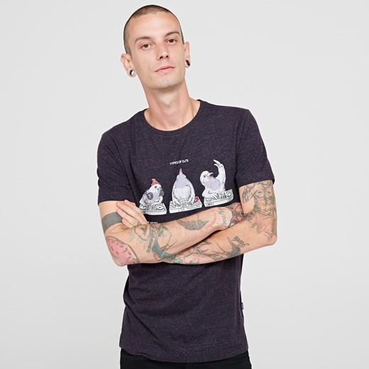 Cropp - T-shirt gołębie rządzą - Czarny