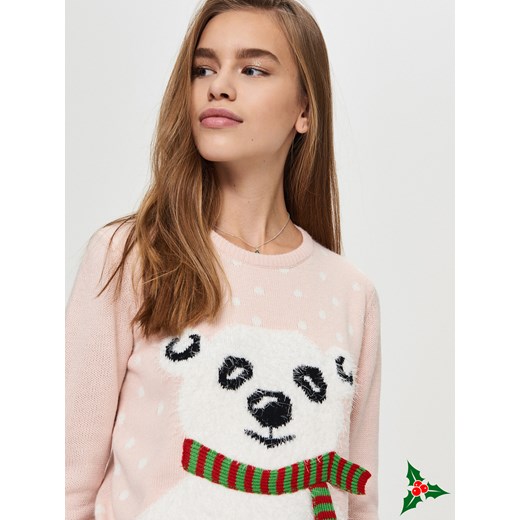 Sinsay - Świąteczny sweter - Różowy