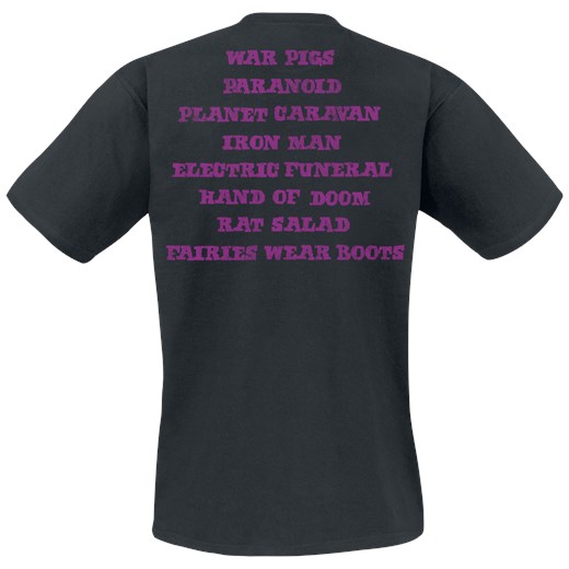 Black Sabbath Paranoid Tracklist T-Shirt czarny  Black Sabbath XL wyprzedaż EMP 