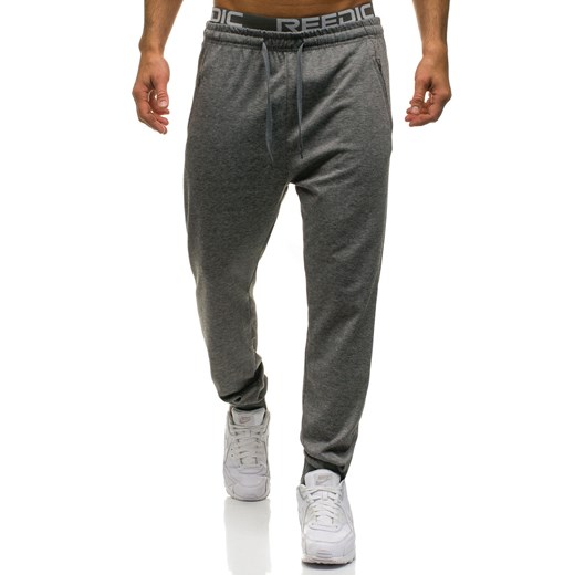 Spodnie męskie dresowe joggery szare Denley W2795  Denley.pl S okazja Denley 