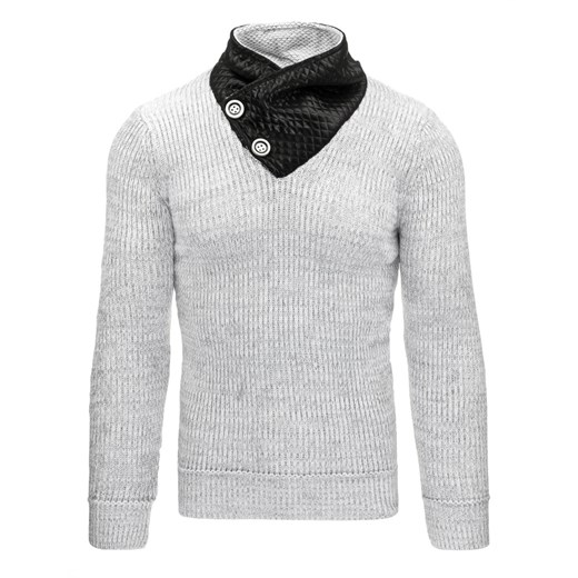 Sweter męski biały (wx1006) Dstreet  XXL wyprzedaż  