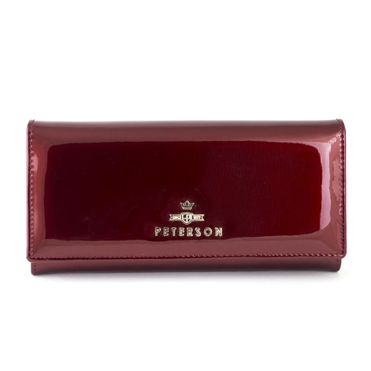 Czerwony lakierowany damski portfel skórzany Peterson BC467-A R  Peterson  Galmark