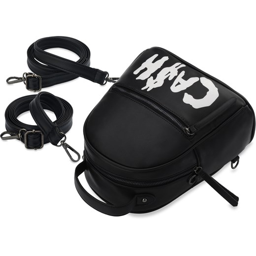 Plecak torebka 2w1 młodzieżowa plecako-torebka z nadrukiem – czarny czarny   world-style.pl