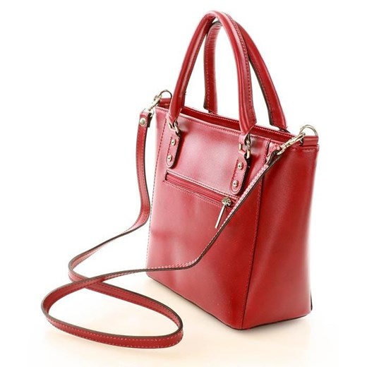 Klasyczna skórzana torebka mini kuferek - Milena czerwona MADALYN   One Size merg.pl okazyjna cena 