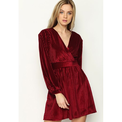 Bordowa Sukienka Always Love   uniwersalny okazja Born2be Odzież 
