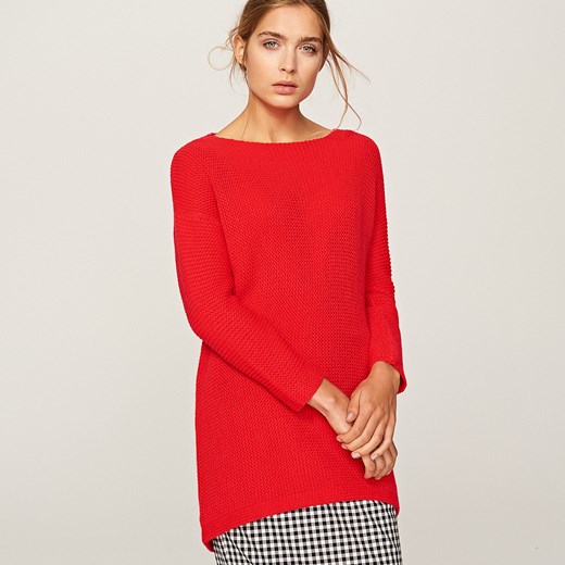 Reserved - Sweter - Czerwony pomaranczowy Reserved L 