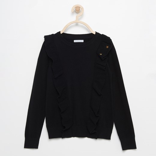 Reserved - Sweter z falbanami - Czarny Reserved czarny 140 
