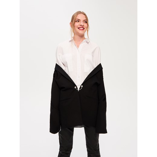Sinsay - Marynarka oversize z ringami - Czarny czarny Sinsay XS