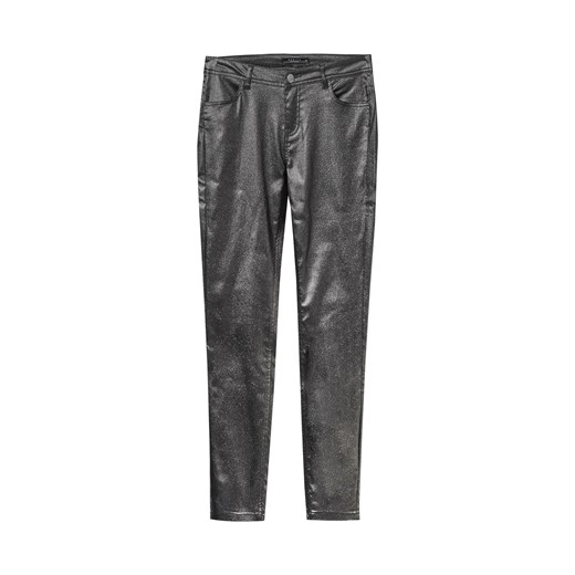 Mohito - Woskowane spodnie z brokatem - Czarny  Mohito 34 