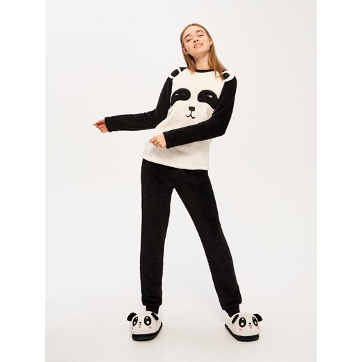 Sinsay - Ciepła piżama panda - Czarny Sinsay L