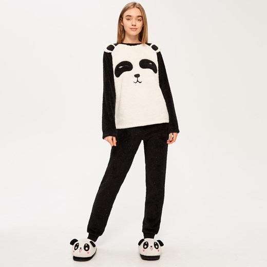Sinsay - Ciepła piżama panda - Czarny Sinsay L