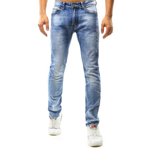 Spodnie jeansowe męskie niebieskie (ux1090) Dstreet niebieski  